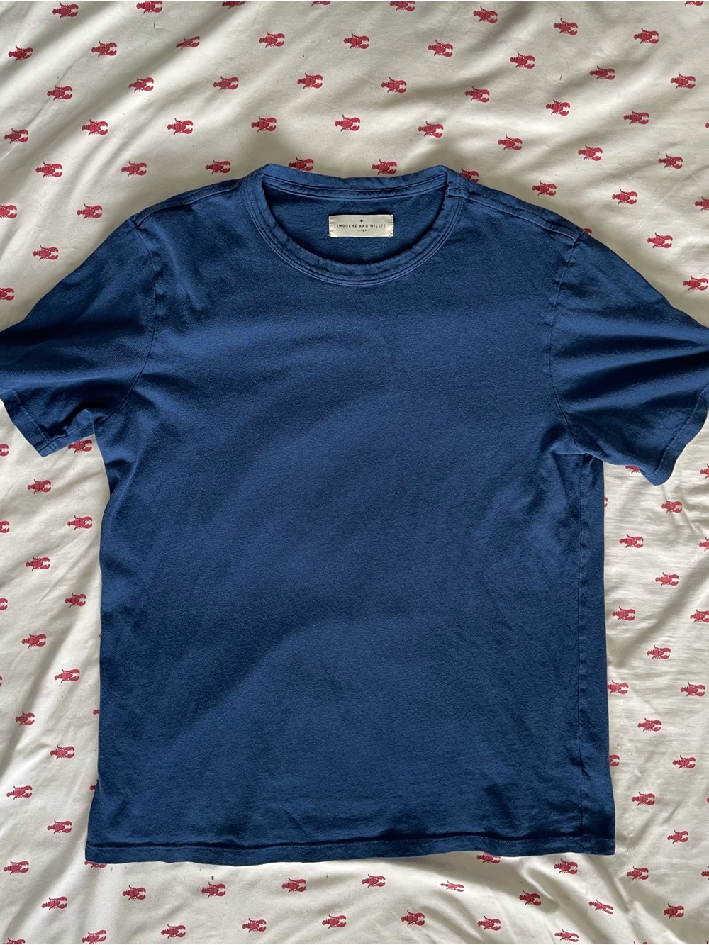 Imogene + Willie Faded Navy Knit Midweight Crew Tee